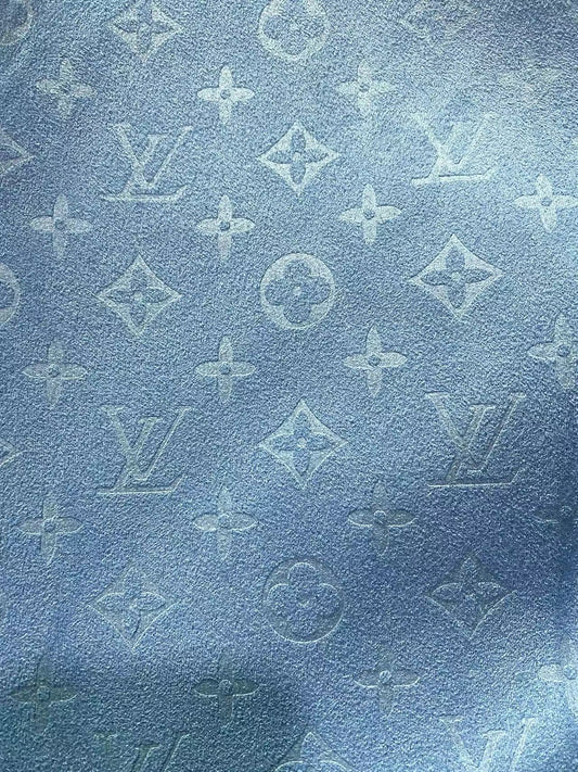 Light Blue Louis Vuitton Suede Micro Sewing Shoe Fabric