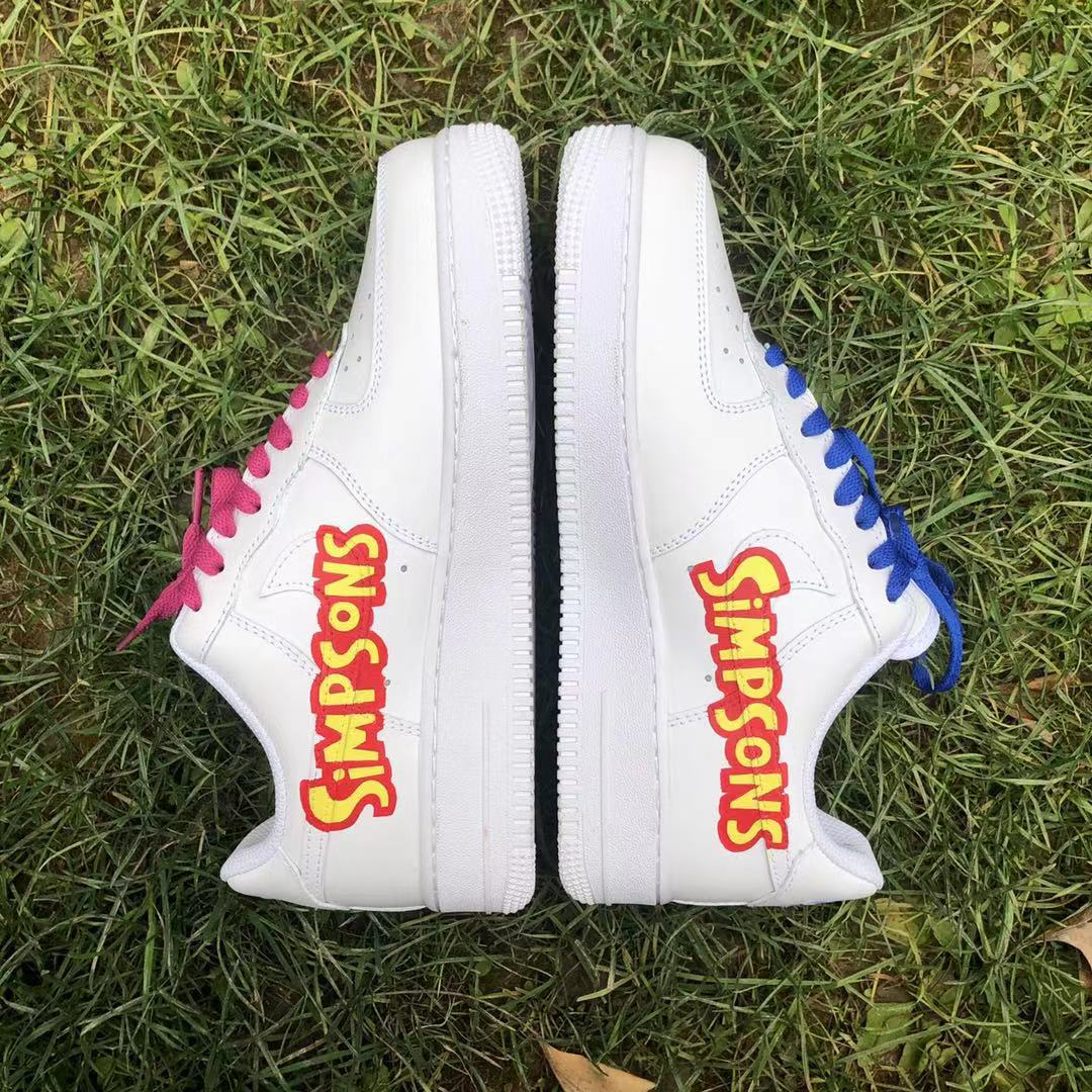 Hand-painted Simpsons Air Force One Custom Sneakers Handcrafting for Woman