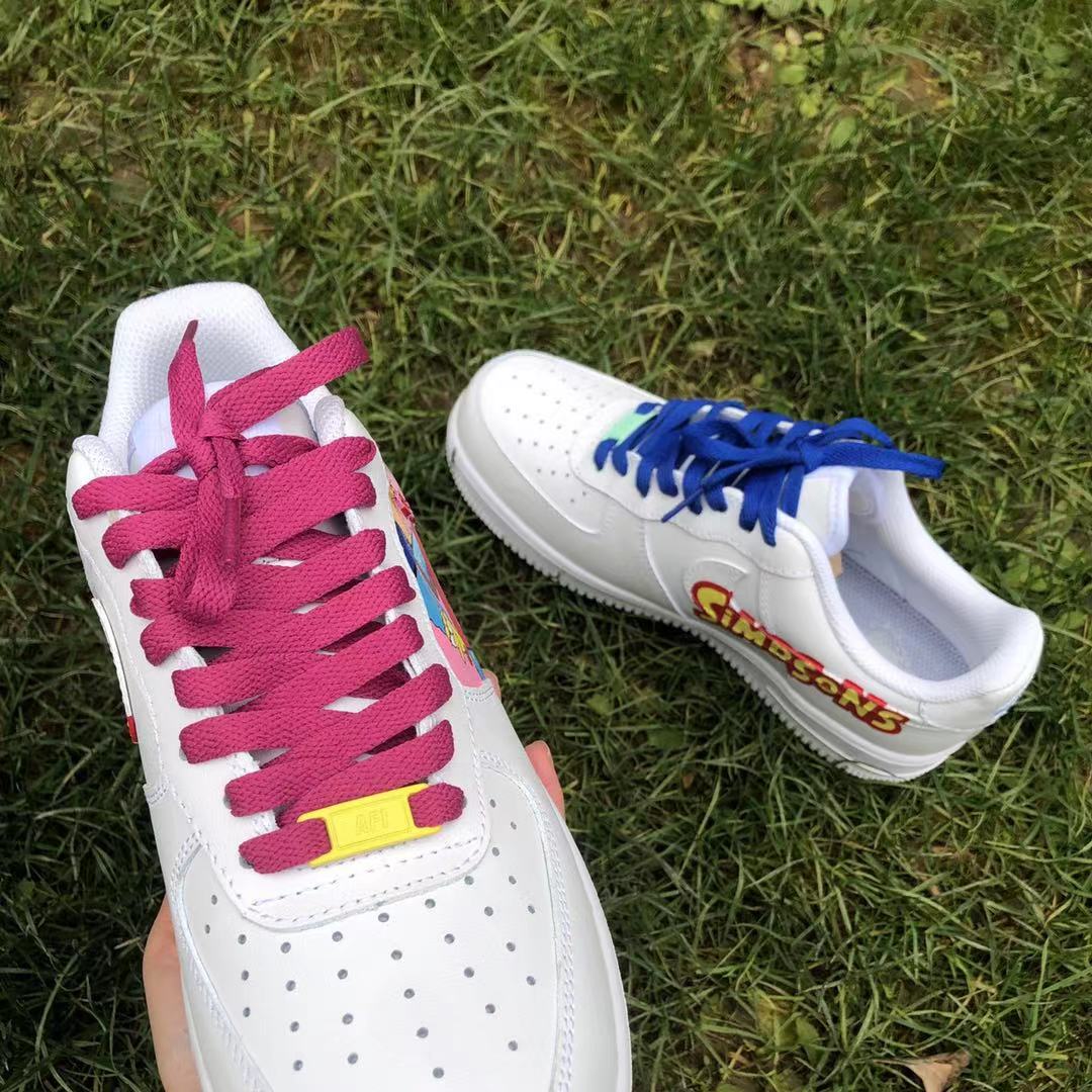 Hand-painted Simpsons Air Force One Custom Sneakers Handcrafting for Woman