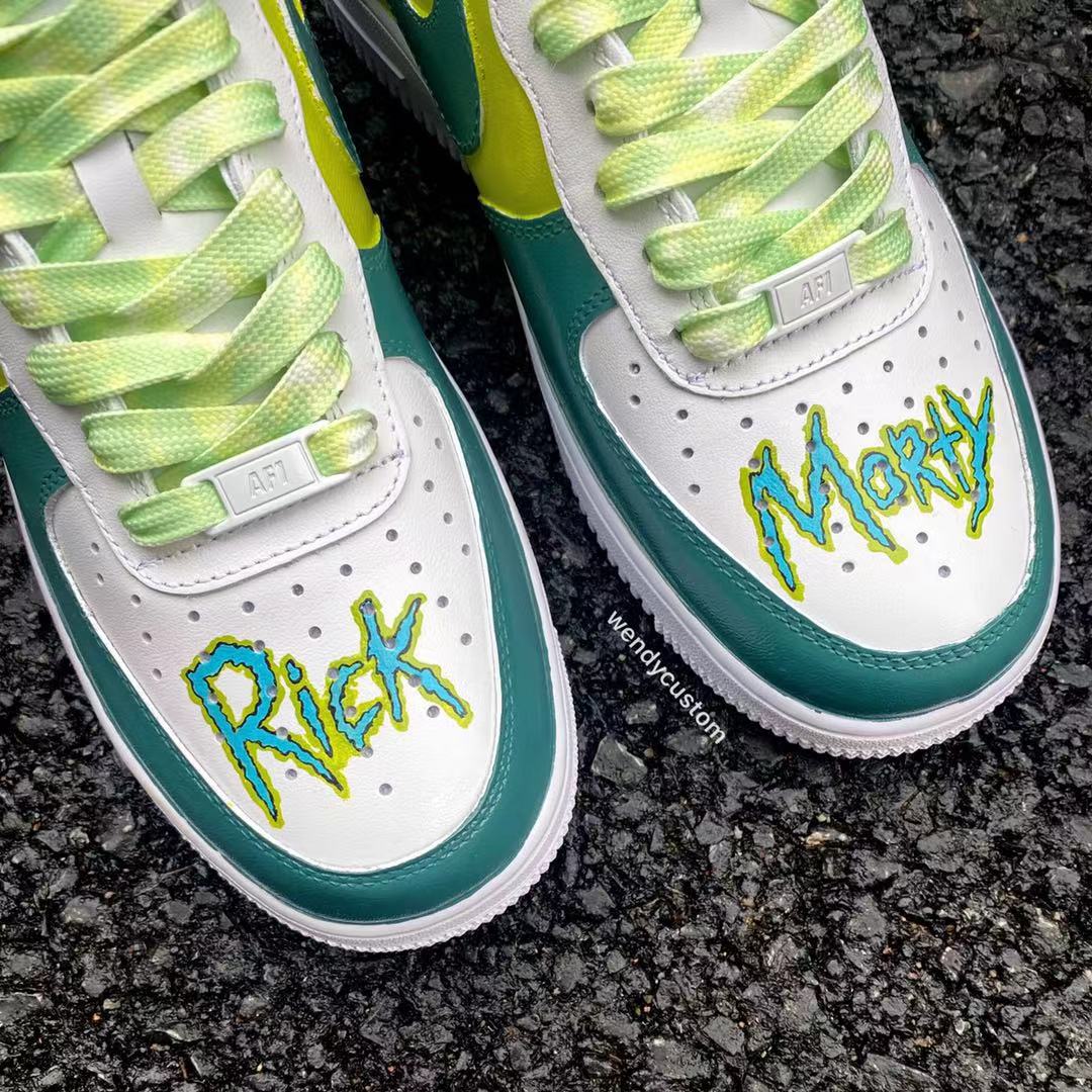 Hand-Painted Rick and Morty Sneakers Custom Air Force One for Man