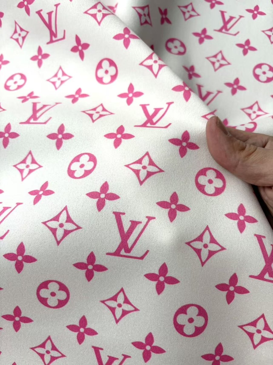 Baby Pink Louis Vuitton Suede Upholstery Headliner Fabric - mingfabricstore