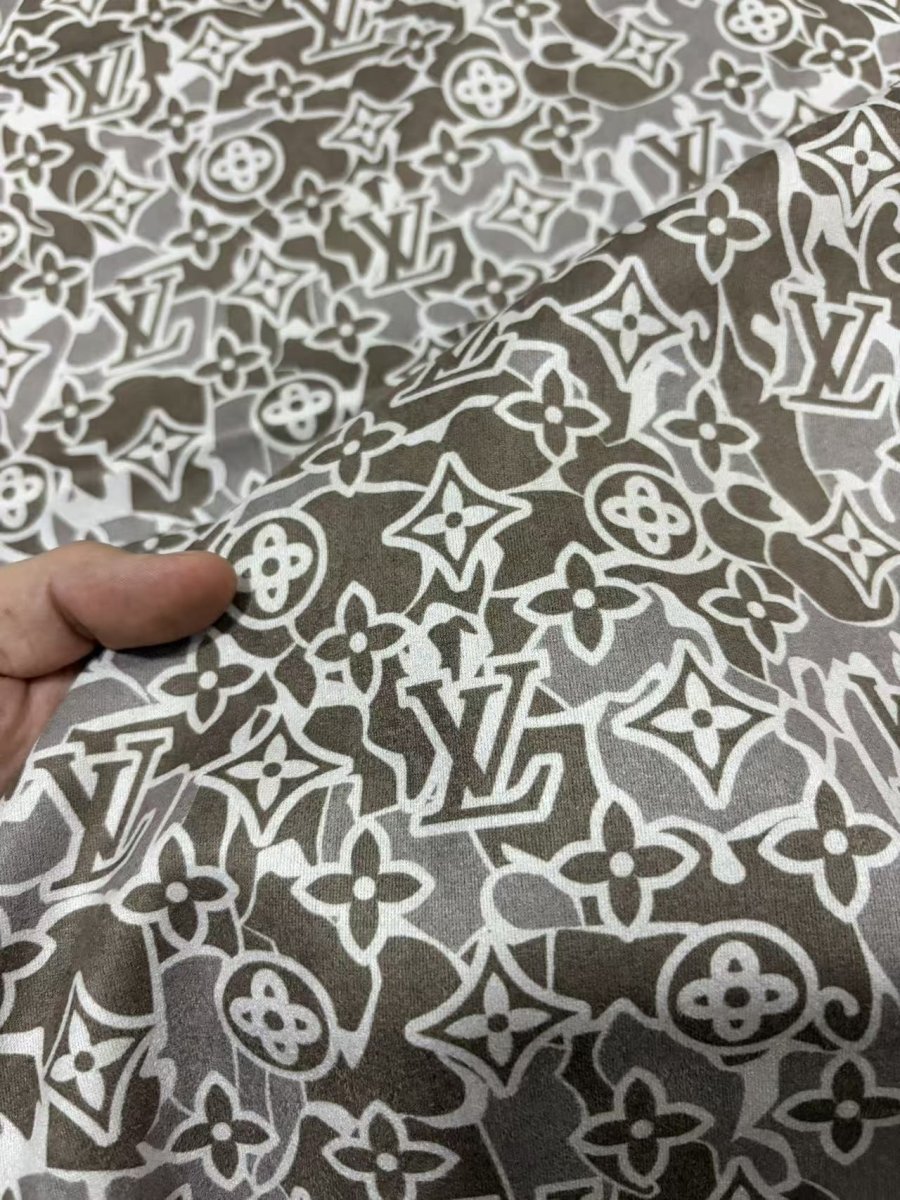 Black Grey Louis Vuitton Stretchy Suede Fabric for Speaker Pod Cover DIY - mingfabricstore
