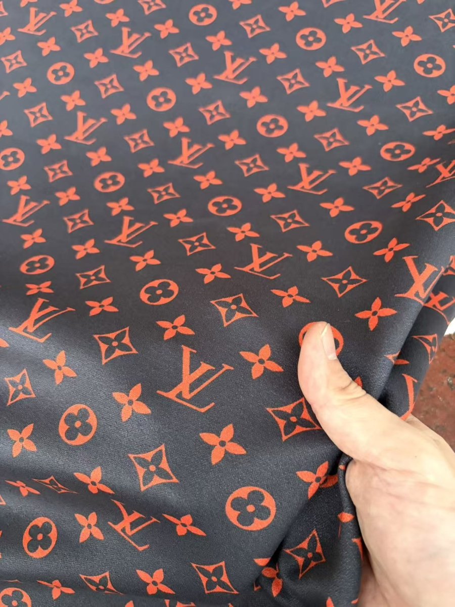 Black Red LV Suede Car Upholstery Speaker Fabric for DIY - mingfabricstore