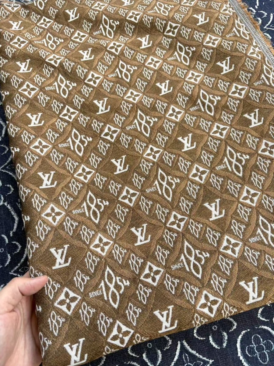 Brown Jacquard 1854 LV Sewing Fabric Sold by Yard - mingfabricstore
