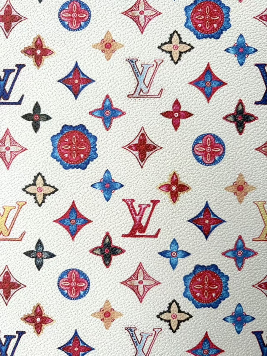 Colorful Louis Vuitton LV Designer Leather for DIY Crafts Upholstery - mingfabricstore