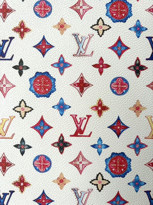 Colorful Louis Vuitton LV Designer Leather for DIY Crafts Upholstery - mingfabricstore