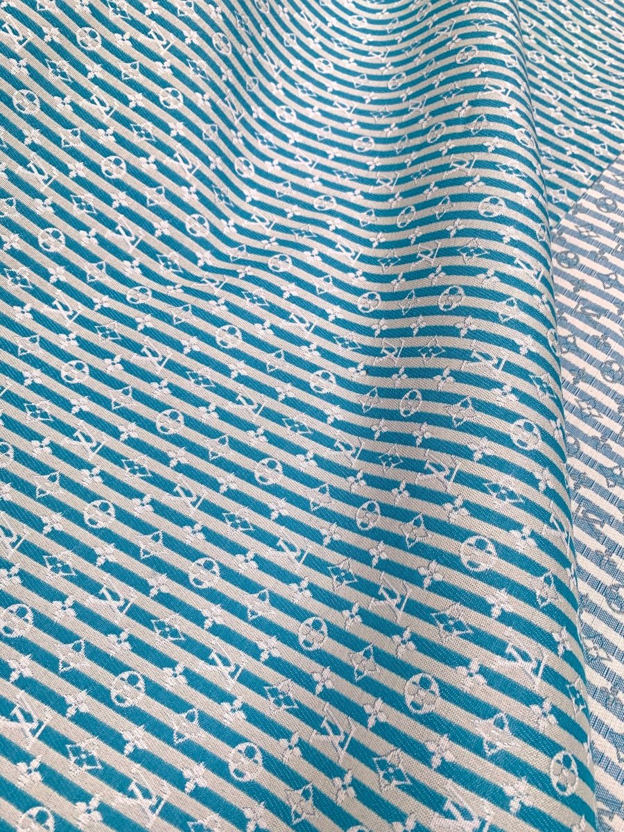 Designer Fabric Stripe LV Cotton Jacquard for Handmade Crafts - mingfabricstore