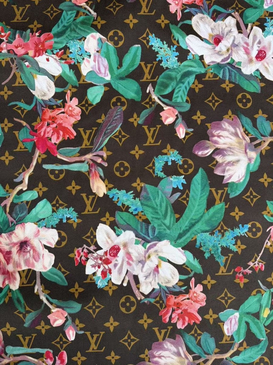 Floral Louis Vuitton Cotton Fabric for DIY Crafts Sewing - mingfabricstore
