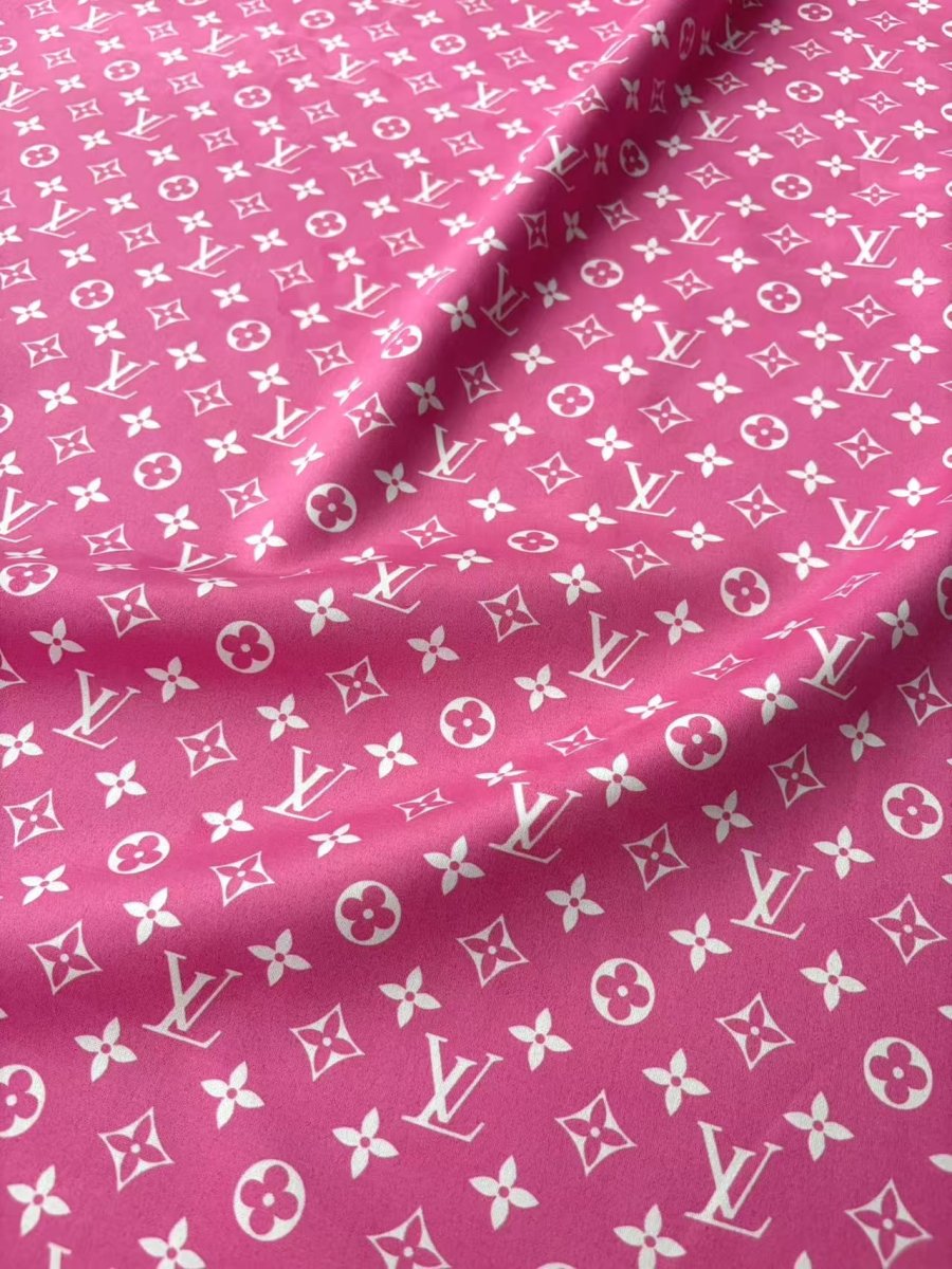 Hot Pink LV Fabric Car Upholstery Suede for DIY Crafts - mingfabricstore
