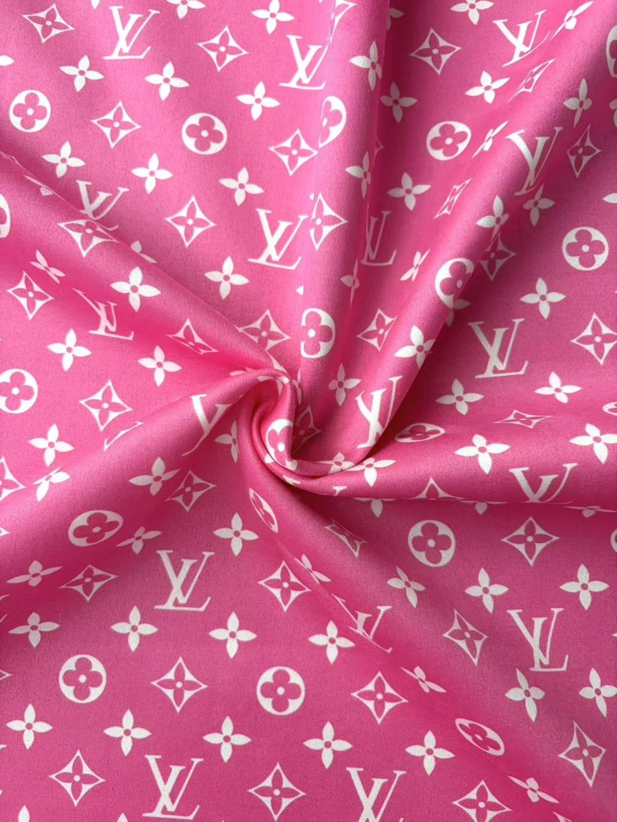 Hot Pink LV Fabric Car Upholstery Suede for DIY Crafts - mingfabricstore