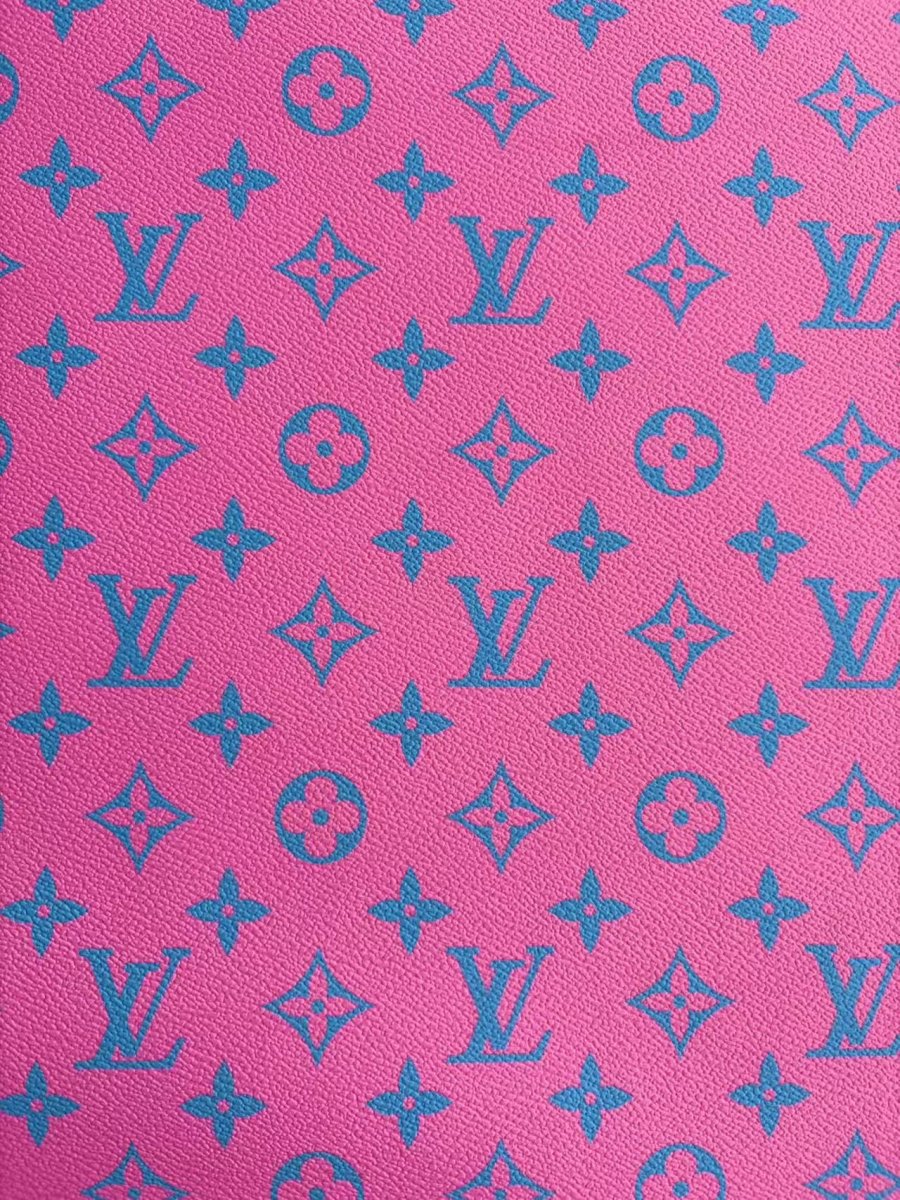 Hot Pink LV Leather Designer Inspired Fabric for DIY Crafts Upholstery - mingfabricstore