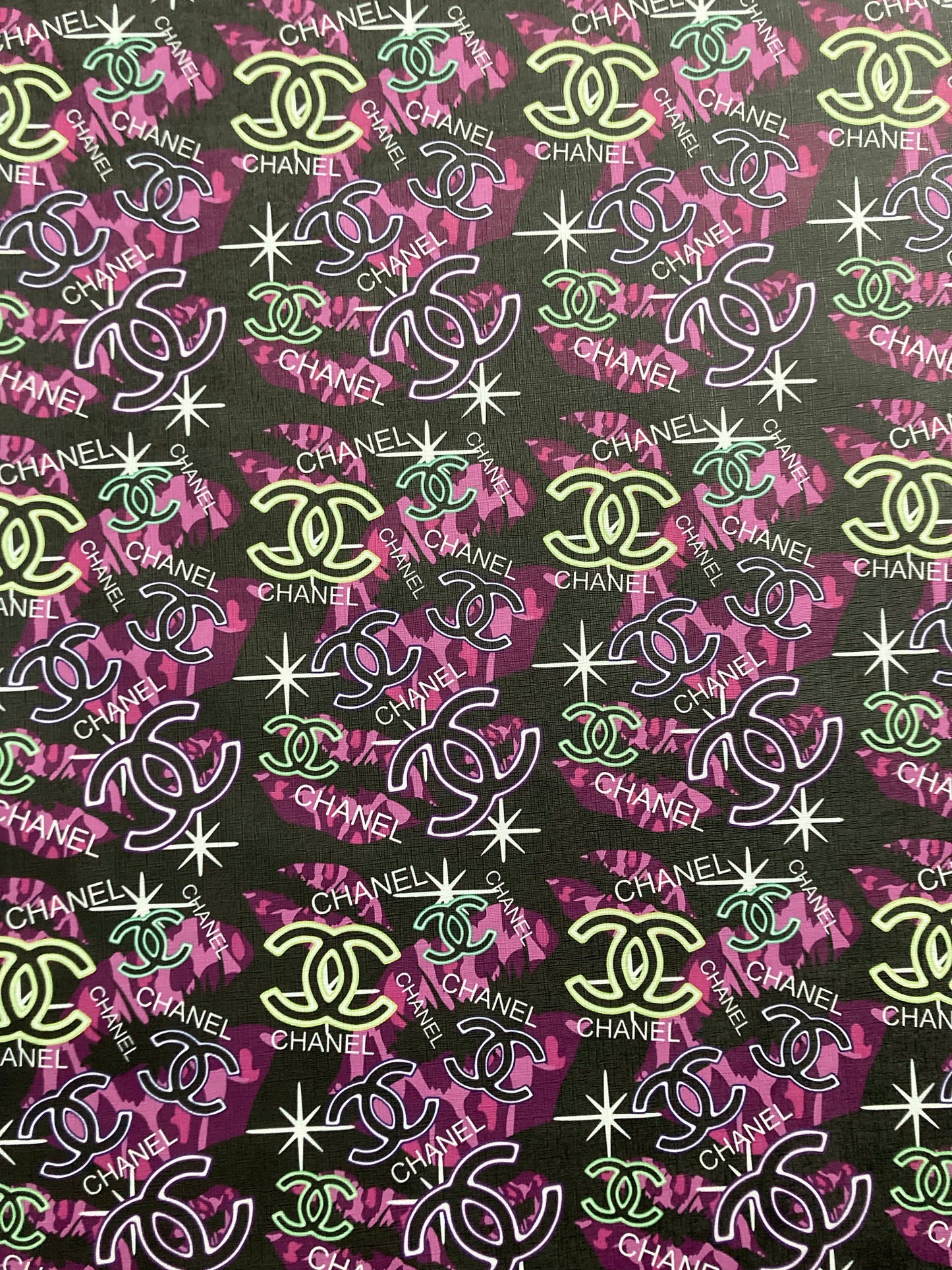 Custom Chanel Bling Leather Fabric for Upholstery