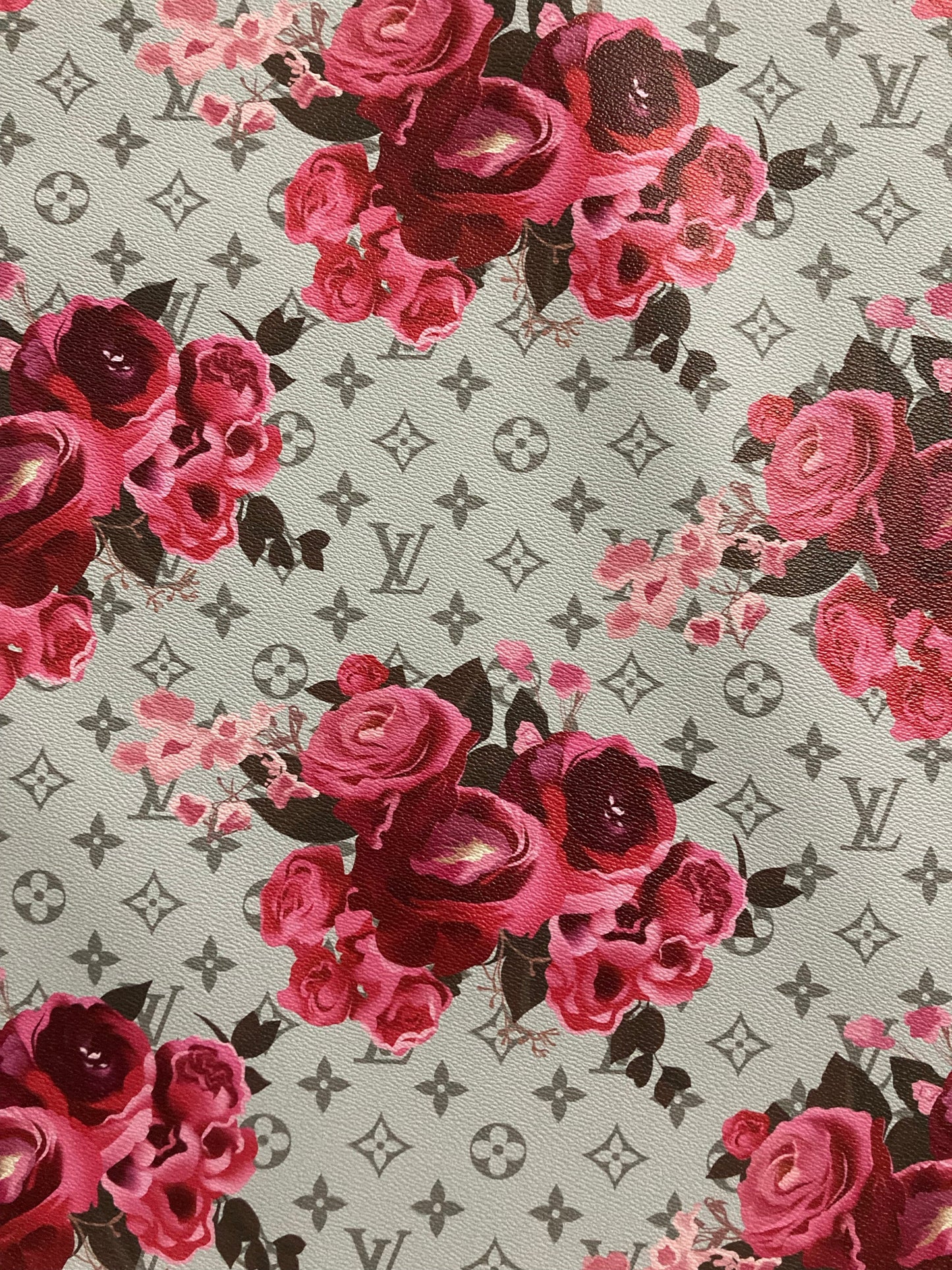 Handmade Leather Designer Fabric LV Rose Crafts Materials for Custom Sneakers