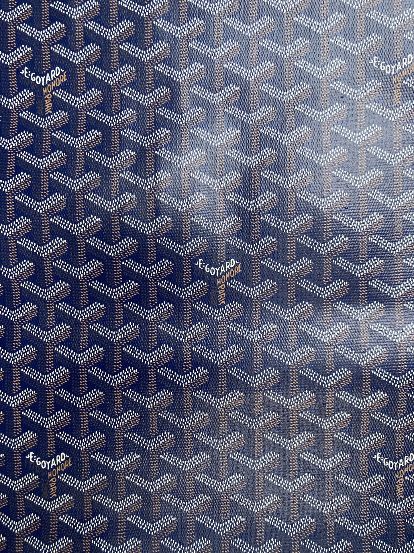 Handmade Leather Navy Goyard Vinyl Material for Custom Wallet