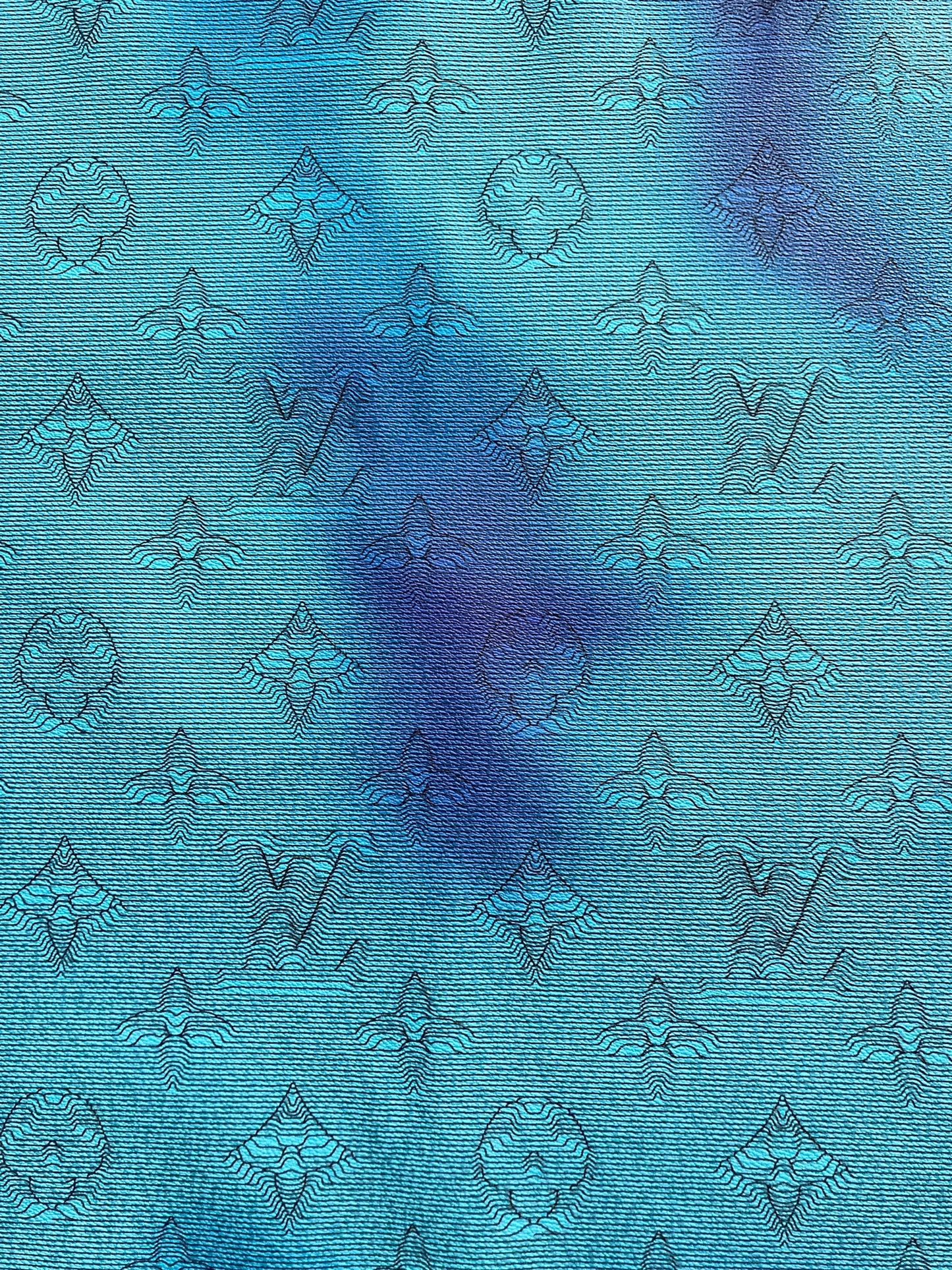 Designer Handmade Blue Camouflage Vinyl Leather for Custom Handmade