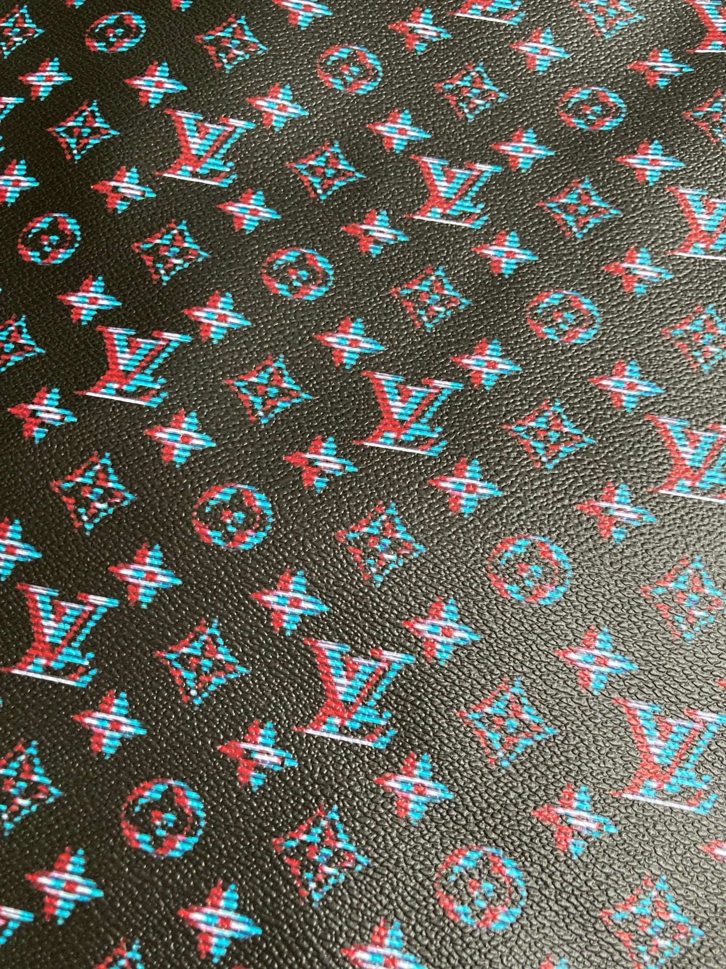 Cyberpunk Shadow LV Leather Vinyl Fabric for Handcraft