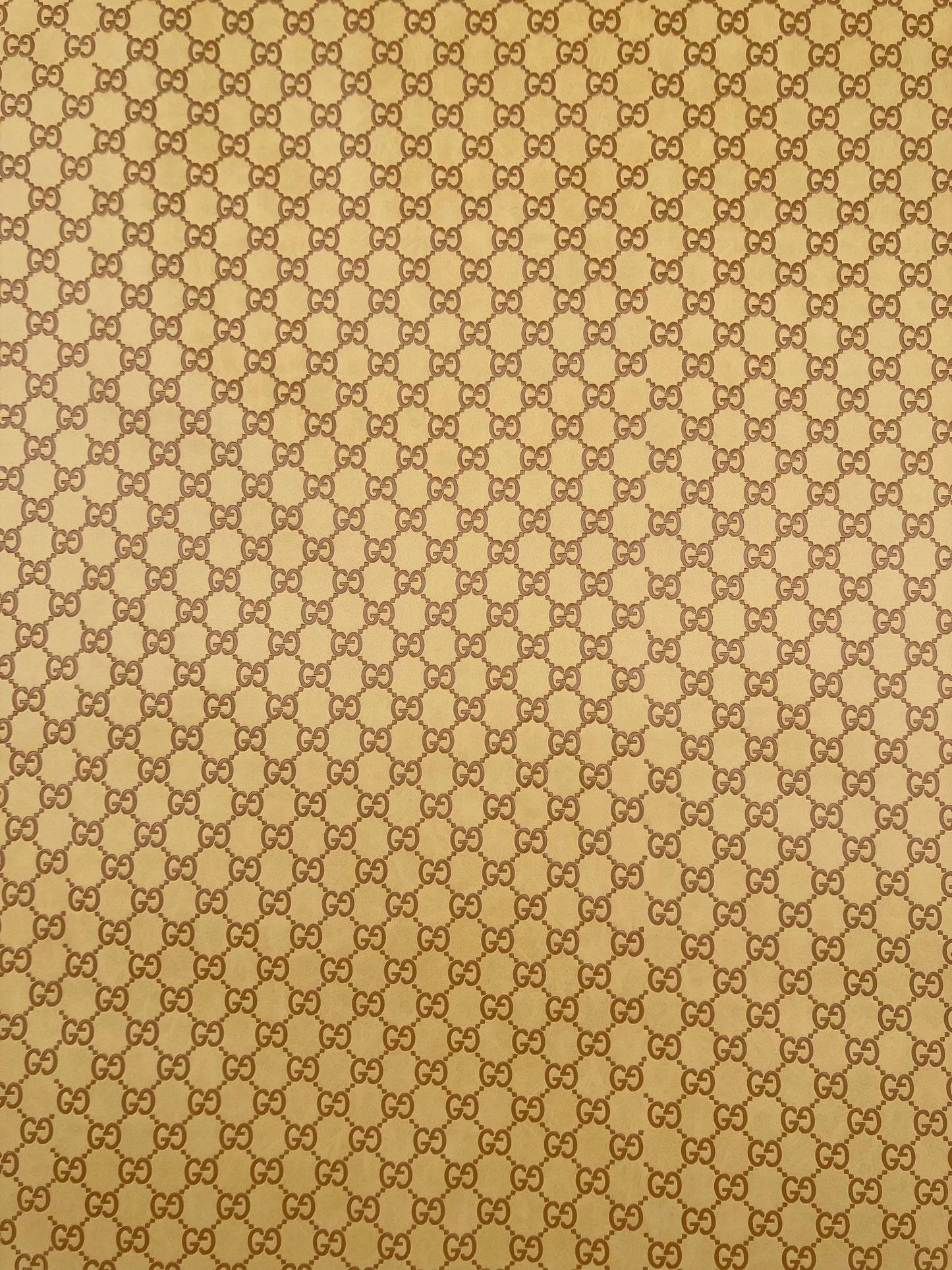 Handmade Yellow  Embossed Gucci Leather for Custom Craft