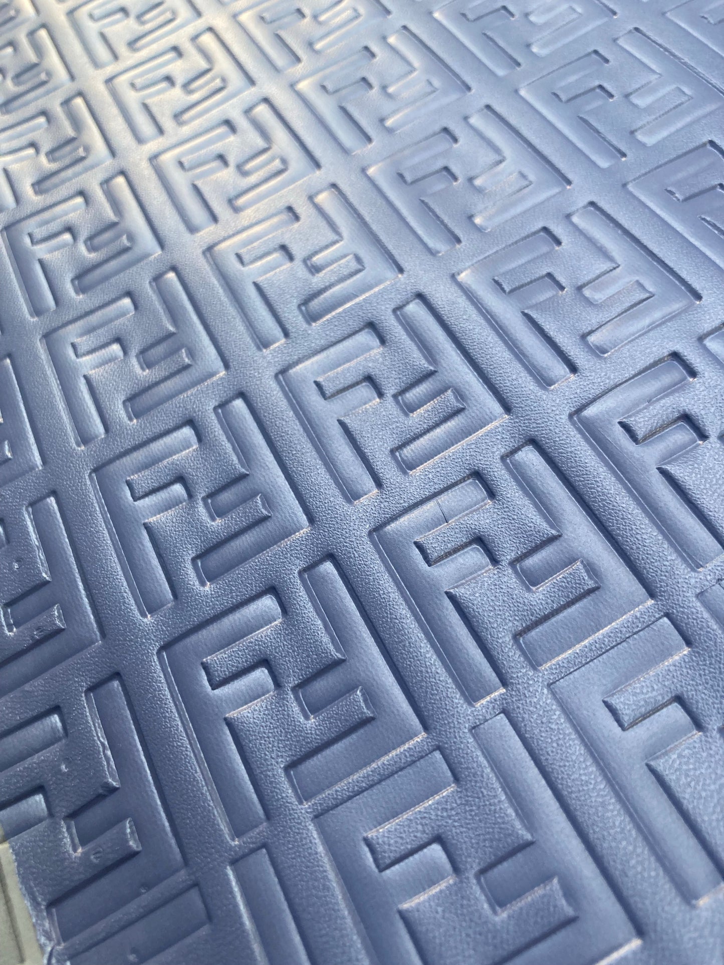 Handcraft Custom Material Mystery Blue Fendi Embossed Leather for Sneaker Uphill