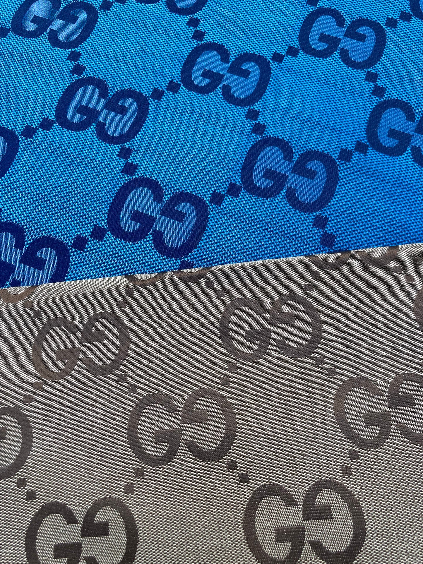 Handcraft Cotton Fabric Blue Big Gucci GG Material for Custom Suit