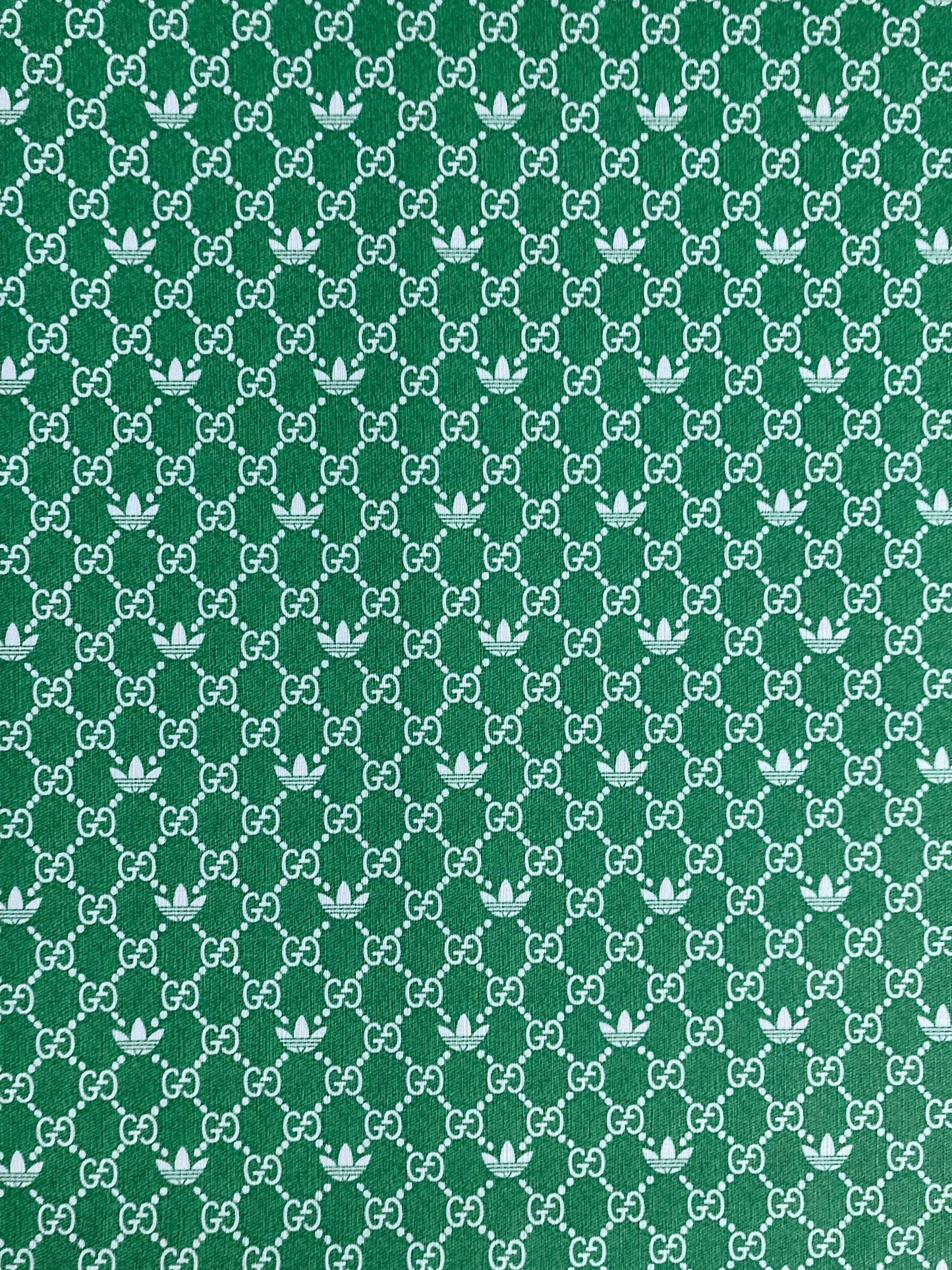 Gucci Adidas Green Vinyl Leather Fabric for Handmade Crafts Custom Sneakers