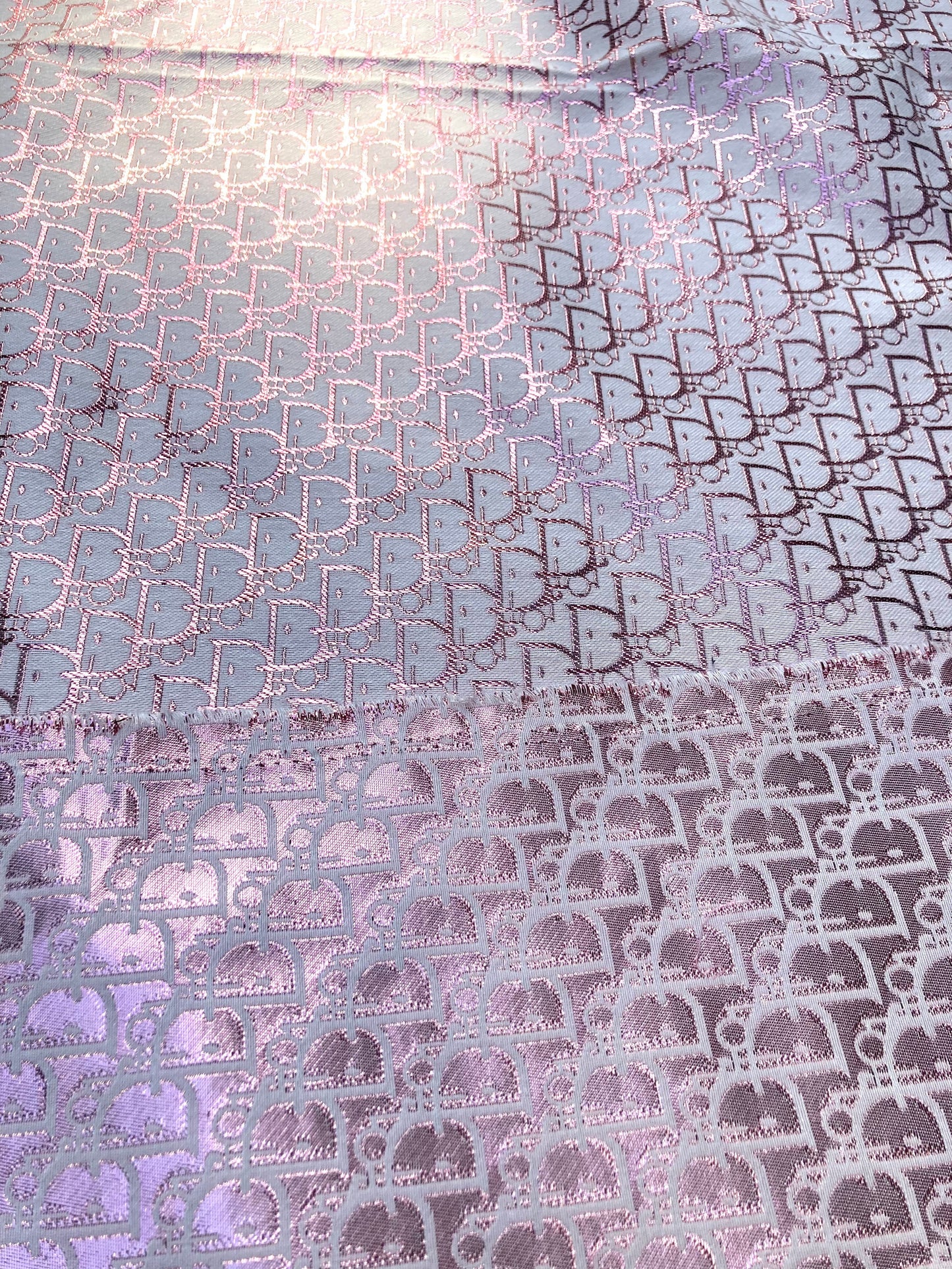 Pink Dior Jacquard Fabric for Custom Sewing
