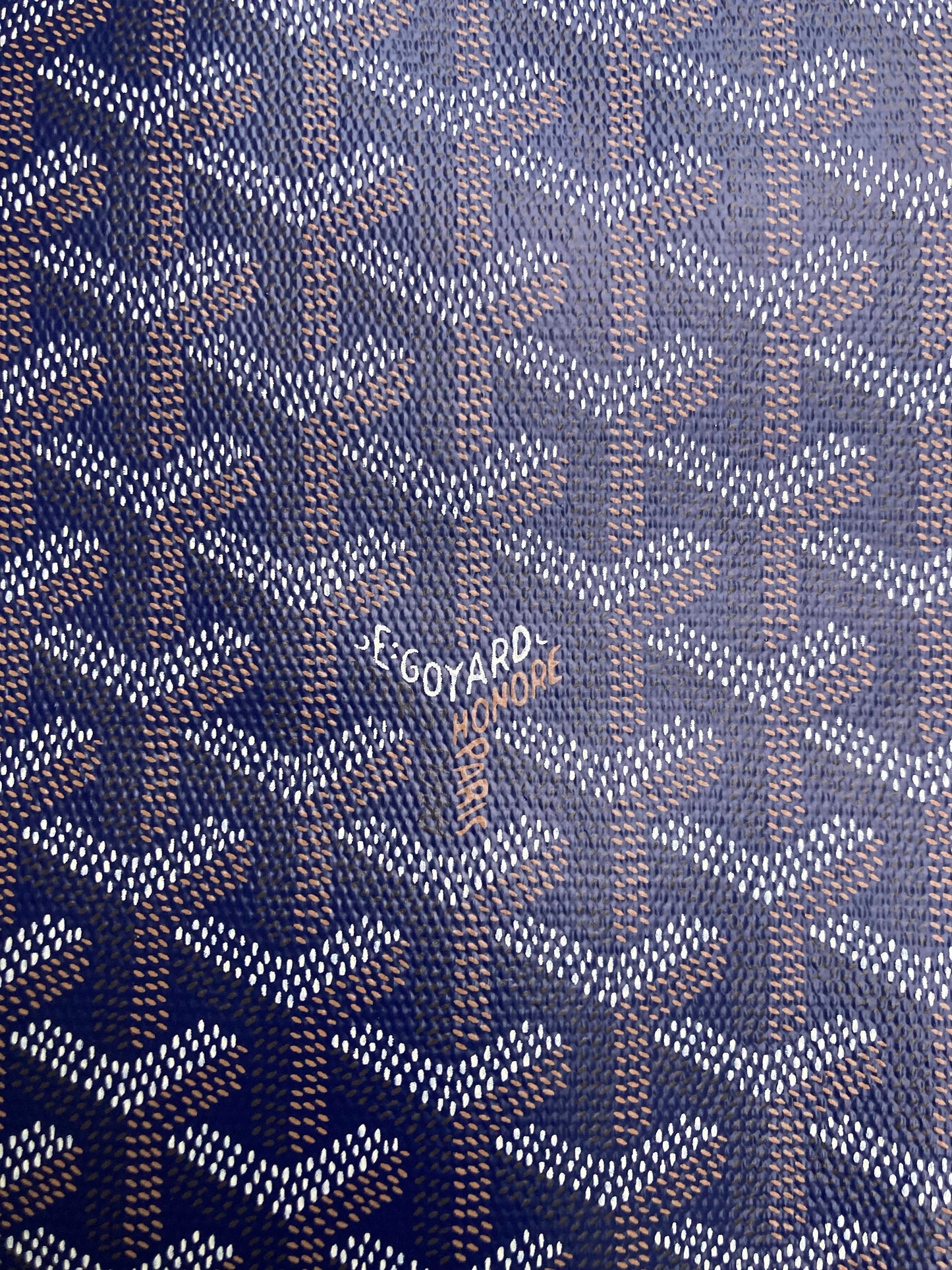 Handmade Leather Navy Goyard Vinyl Material for Custom Wallet