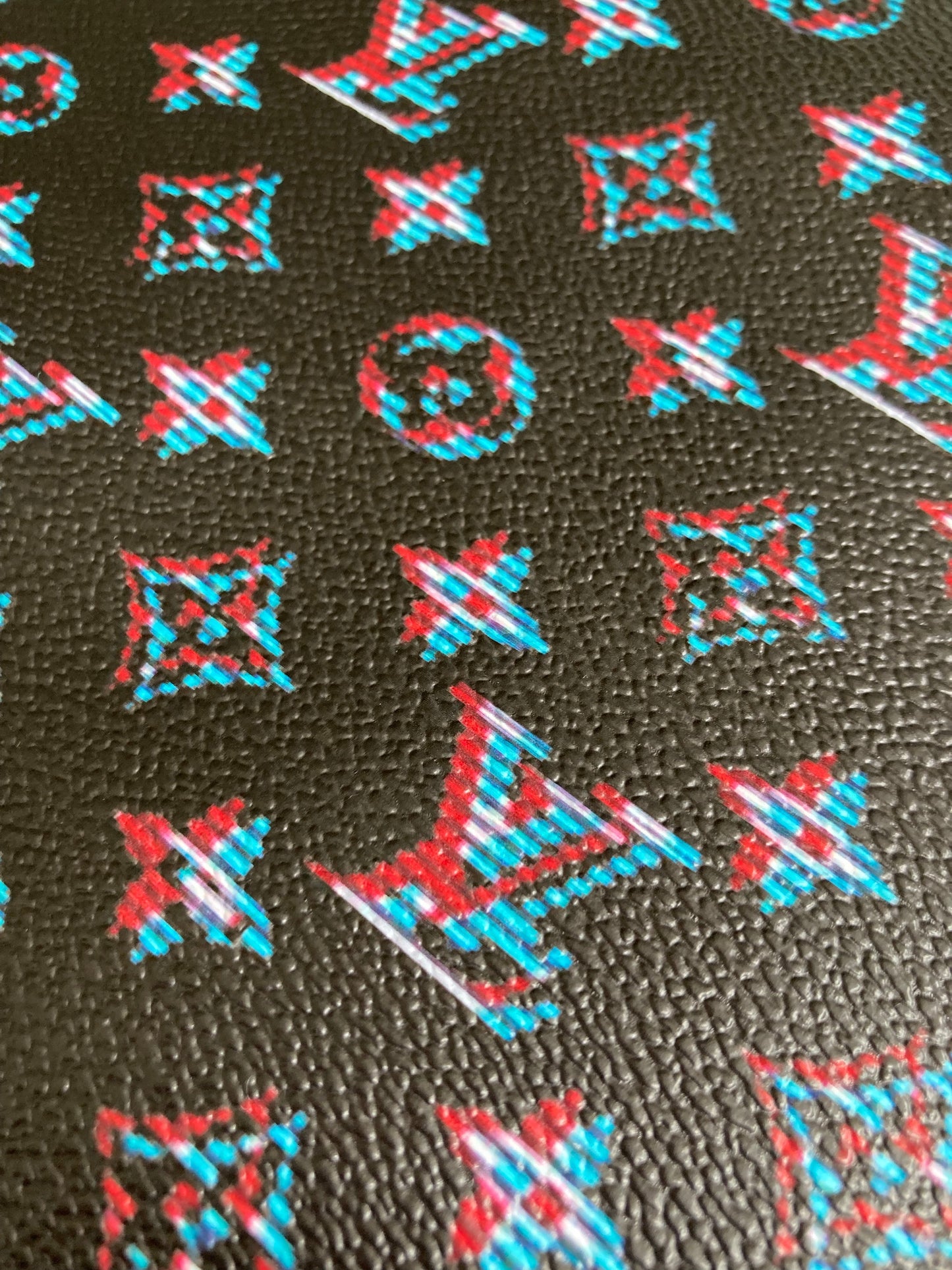 Cyberpunk Shadow LV Leather Vinyl Fabric for Handcraft