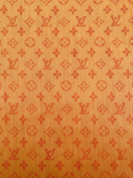 Orange Denim Jeans LV Fabric for Handmade Custom Clothing