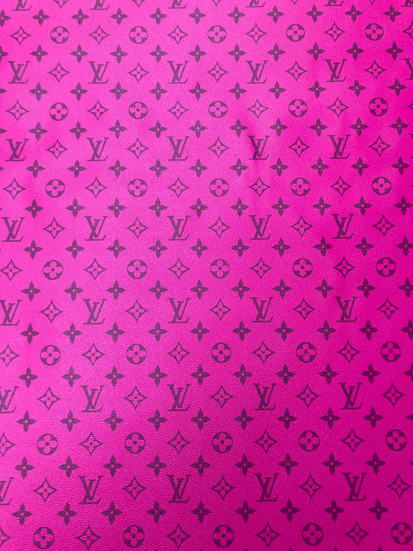 Handmade Custom Hot Pink LV Leather Fabric Material for DIY Project Upholstery