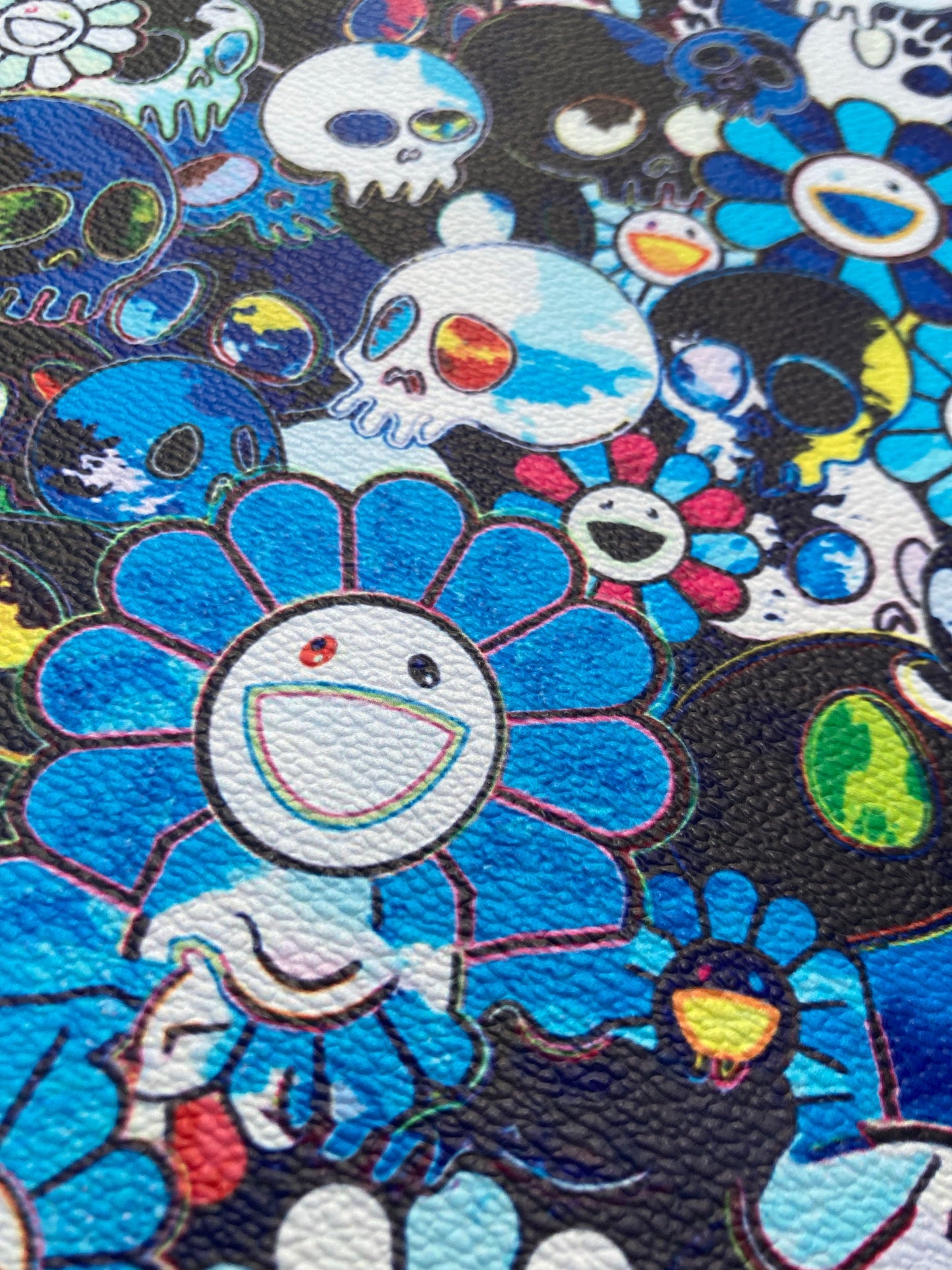 Murakami Takashi Sun Flower Custom Leather Vinyl for Handmade