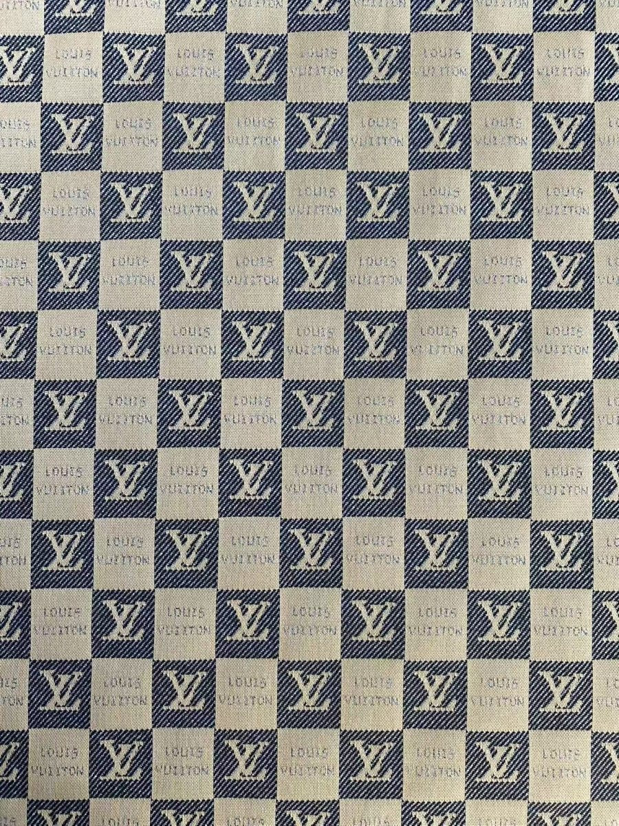 Navy Louis Vuitton Knitted Stretchy Fabric for Clothing Bespoke - mingfabricstore