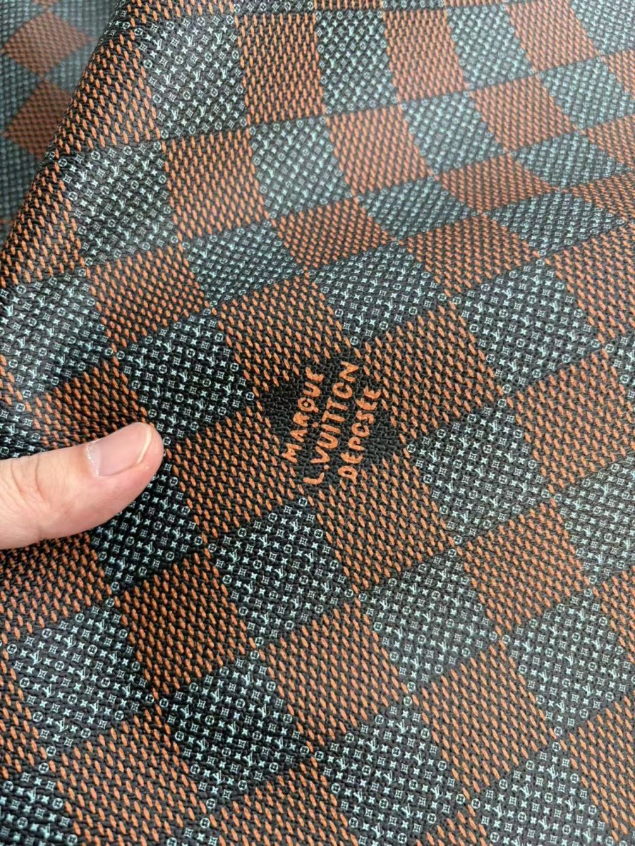 New Louis Vuitton Damier Check DIY Leather Sheet for Crafts Hobby - mingfabricstore