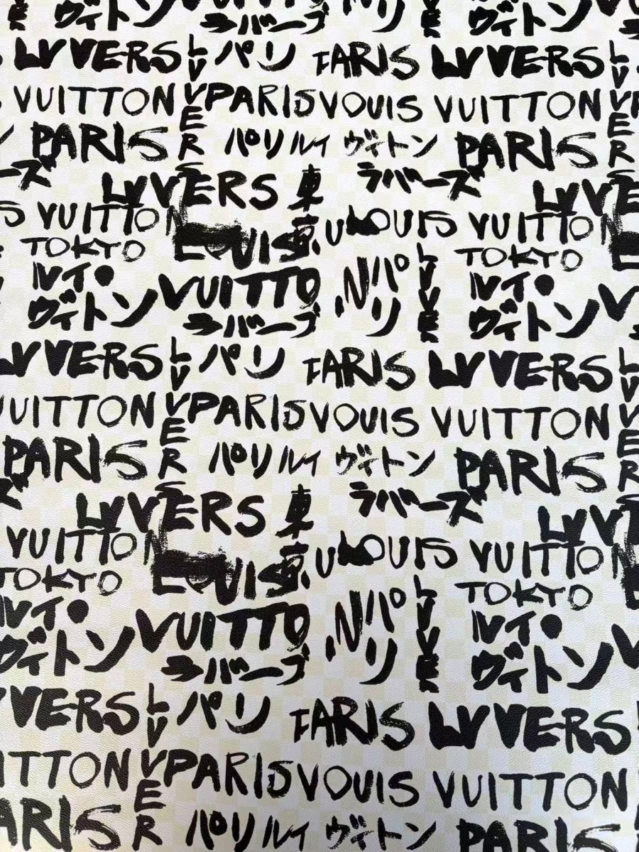 Tokyo Letter Louis Vuitton LV Leather for Crafts DIY Gifts - mingfabricstore