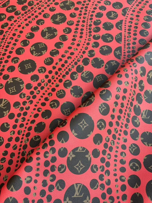 Yayoi Kusama Louis Vuitton Leather Designer Fabric for Bag Repaid DIY Crafts - mingfabricstore