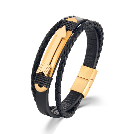 Metal Arrow Leather Bracelet