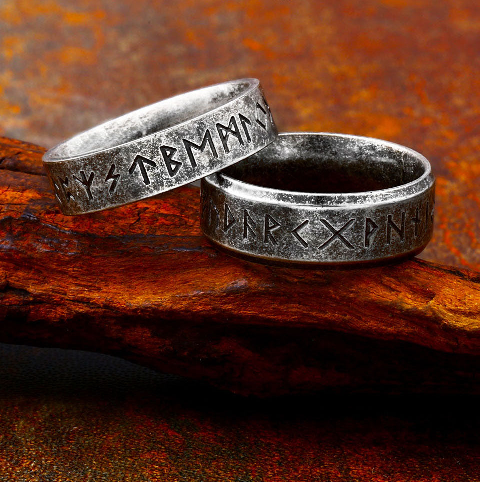Vintage Viking Runes Ring