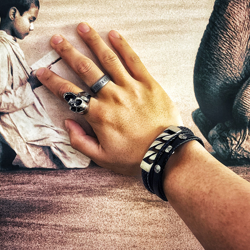 Heavy Metal Leather Bracelet