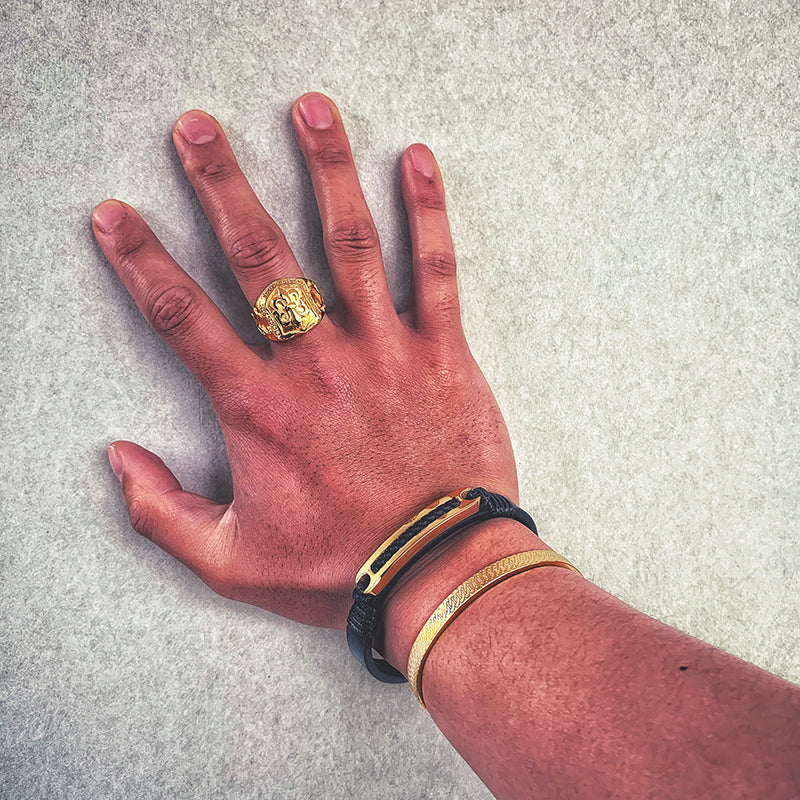 Metal Lock Leather Bracelet