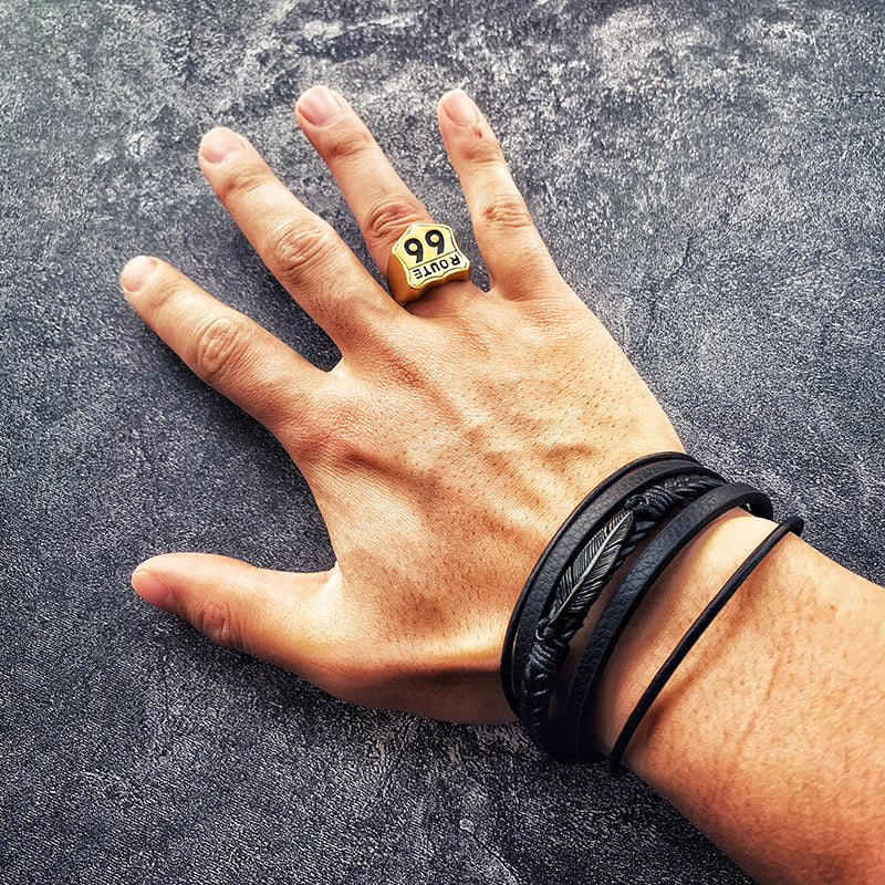 Feather Multi-strand Leather Bracelet