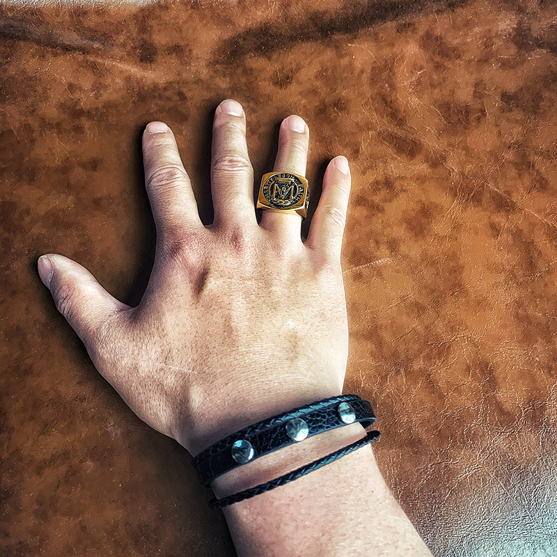 Freemasonry Symbol Golden Ring