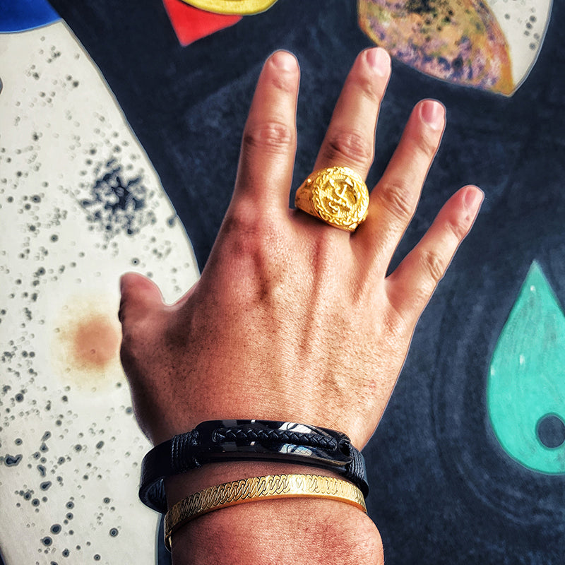 Metal Lock Leather Bracelet