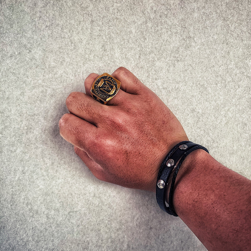 Freemasonry Symbol Golden Ring