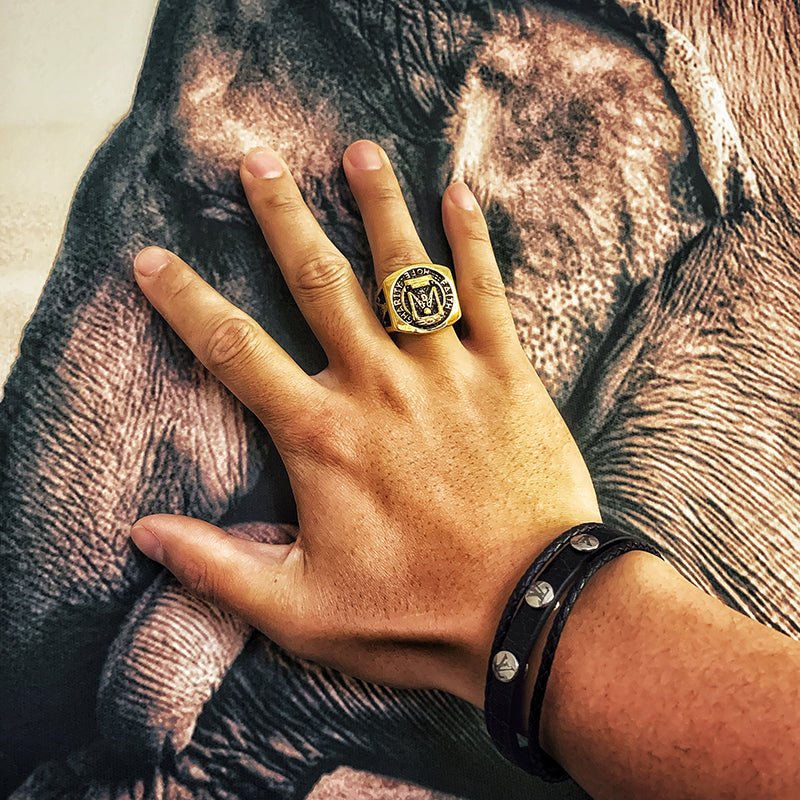 Freemasonry Symbol Golden Ring