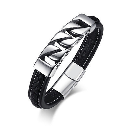 Heavy Metal Leather Bracelet