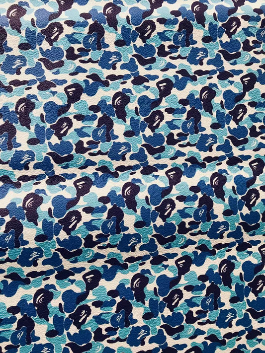Blue Bape Leather for Custom