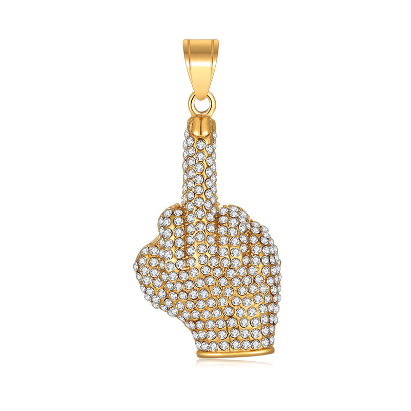 Finger Diamond Gold Pendant