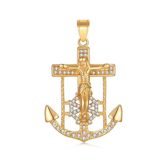 Jesus Diamond Gold Pendant